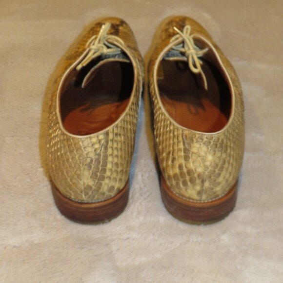 J.M. Weston Cream Snakeskin Leather Custom Made Derby 7C - Picture 8 of 12